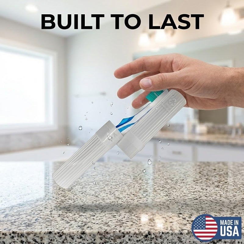 American Comb Toothbrush Holder (White) - Made in The USA. W/Ventilation Holes. - Image 2